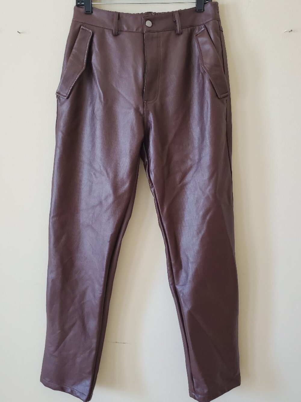 Forever 21 Men's Cocoa Slim Regular Faux Leather Pants SZ 33